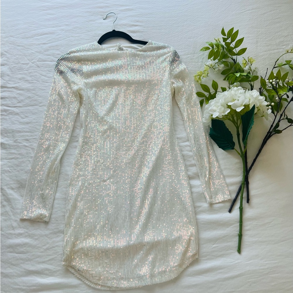 Macys Glitter Glam White Dress